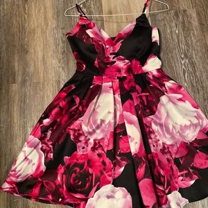 Pink Floral Short Dress